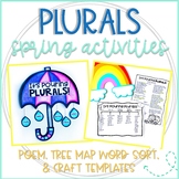 Spring Plurals Activities: Poem, Tree Map Word Sort, & Umb
