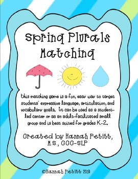 Preview of Spring Plurals Matching: English/Spanish Bilingual