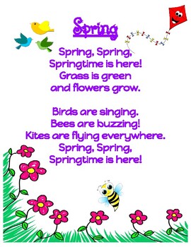 Spring Poem by Izzy's Closet | TPT