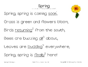 Spring Poem Pack by DillyDabbles | Teachers Pay Teachers