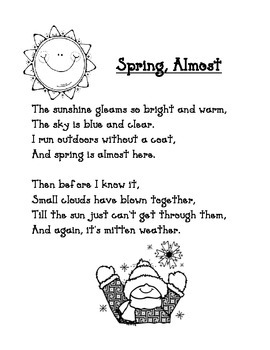 Spring Poem: Spring Almost by Kristal | Teachers Pay Teachers