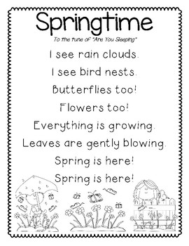 Spring Poem and Song by Kristin Warren | TPT