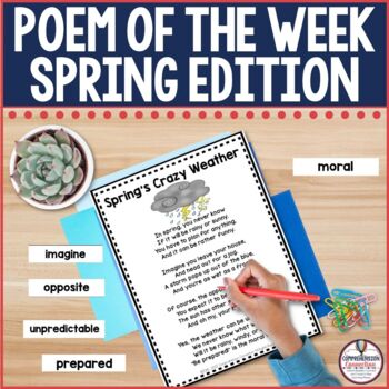 Preview of Spring Poem of the Week Fluency Activities Spring Poetry for 2nd and 3rd Grades