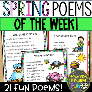 Preview of Poems of the Week with Poem Comprehension Worksheets! Spring and Earth Day!