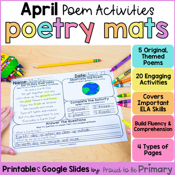 Preview of April Spring Easter Earth Day Poem of the Week & Poetry Comprehension Activities