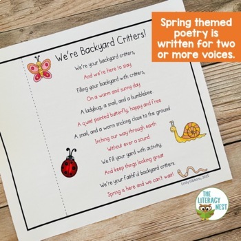 Partner Poems for Fluency Practice ~Spring Themed Poetry~ | TpT