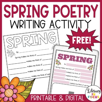 Spring Poetry Activity | Free Printable and Digital Poem Template