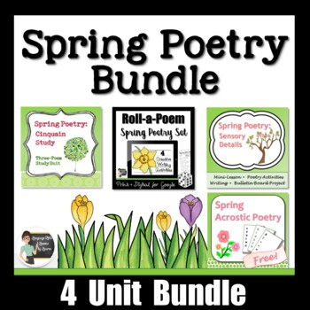 Preview of Spring Poetry Bundle - Creative Writing Activities for Spring - Digital + Print