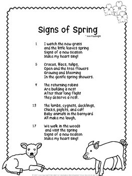 Spring Poetry by Ann Fausnight | TPT