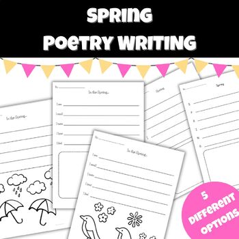 Spring Poetry Writing | 5 Senses Writing | Acrostic Poetry | Poetry Month