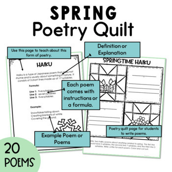 Spring Poetry Writing Templates and Activities for Poetry Month | TPT
