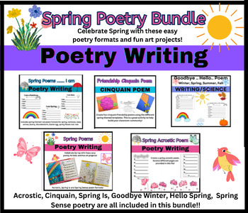 Spring Poetry Writing Bundle by Teaching from the Heart 4 You | TPT