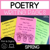 Spring Poetry Writing Pages Print and Digital