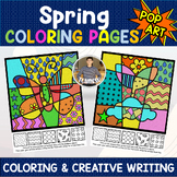 Spring Pop Art Coloring Pages |  Coloring Sheets + Writing
