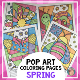 Spring Pop Art Interactive Coloring Pages + Writing | Fun 