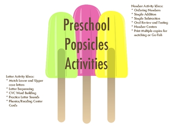 Preview of Spring Popsicle Preschool Fun