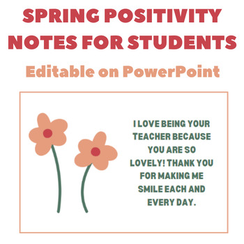 Preview of Spring Encouragement/Positivity Notes For Students