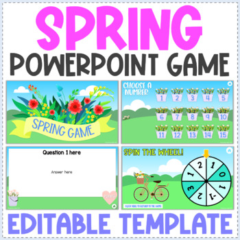 Preview of Spring PowerPoint Game Template - Fun Editable Review Game