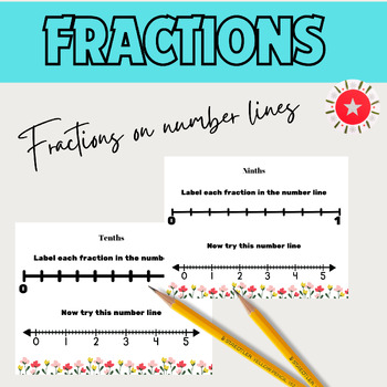 Preview of Third grade Math STAAR Reveiw test prep Spring Practice Fraction Number lines
