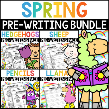 Preview of Spring Pre-Writing Activities Bundle | Tracing Worksheets