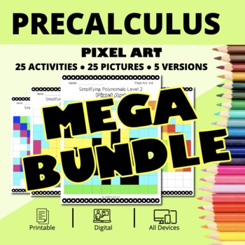 Preview of Spring PreCalculus BUNDLE: Pixel Art Activities