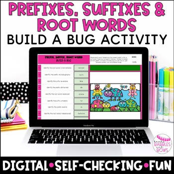 Preview of Spring Prefix, Suffix and Root Word Activity Digital