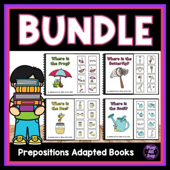 Preview of Spring Prepositions BUNDLE Adapted Books | Interactive Books