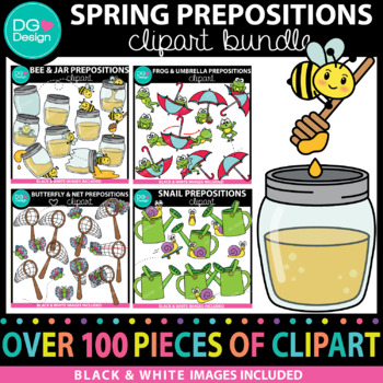 Preview of Spring Prepositions Clipart Bundle | Spring Clipart | Positional Clipart