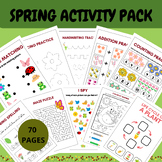 Spring Preschool Activités: Math Worksheet,Tracing Shapes,