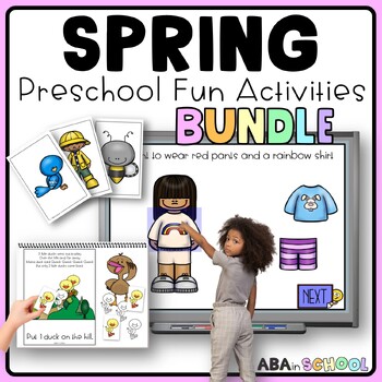 Preview of Spring Preschool Activities BUNDLE | Following Directions, Adapted Books