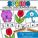 Spring Preschool Visual Discrimination Clip Cards with Let