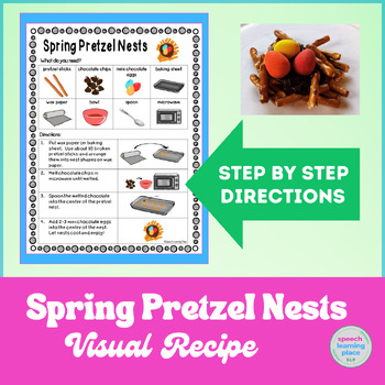 Preview of Spring Pretzels Nest Visual Recipe | Life Skills | Special Ed | Speech Therapy
