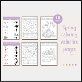 Spring Printable Coloring Activity Pages | PreK & K Worksheets