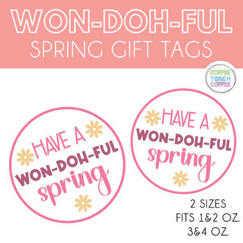 Preview of Spring Printable PlayDoh Tags, Spring Play Doh Gift Tag, Spring Playdough Cards