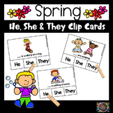 Spring Pronoun Clip Cards