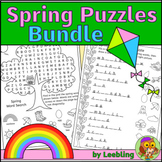 Spring Puzzle Activities Bundle - Crosswords, Word Searches and More