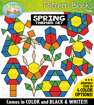 Preview of Spring Puzzle Pattern Blocks Clipart {Zip-A-Dee-Doo-Dah Designs}