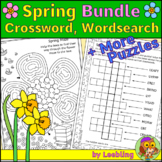 Spring Puzzles Bundle – Spring Crosswords, Spring Word Sea