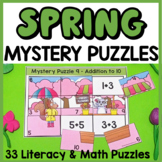 Spring Puzzles | Kindergarten Math and Literacy Mystery Pi