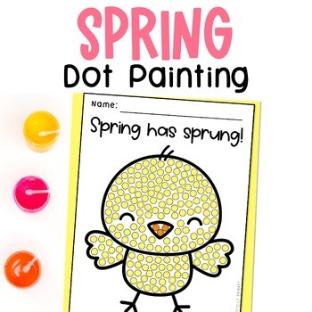 Preview of Spring Q-tip Painting Dot Art Fine Motor Crafts + Fine Motor Journal Activities