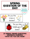 Spring Question of the Day Cards - Preschool, K-1st, Speci