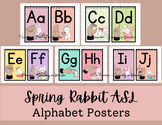 Spring Rabbit Alphabet Sign Language Cards, Rabbit ASL Posters