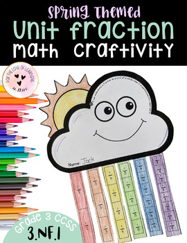 Preview of Fraction Strips Spring Rainbow Printable Activity I Can Statement Unit Fraction