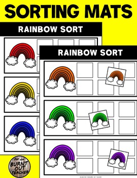 Preview of Spring Rainbow Sort by Color Sorting Binder Task Fast Finisher Colors Rainbows