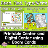 Spring Read, Find, Write/Type Center - Printable and Digit