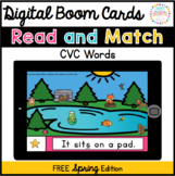 Spring Read & Match Digital Boom Cards: CVC Words