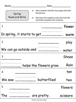 Spring Reading Comprehension Passage Distance Learning