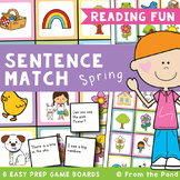 Spring Reading Activities - Simple Sentence Match