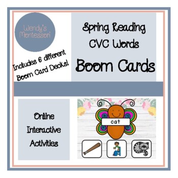 Preview of Spring Reading CVC Words Boom Cards