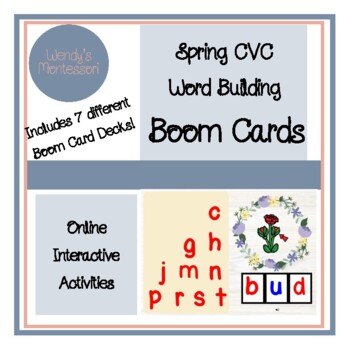 Preview of Spring CVC Word Building Boom Cards